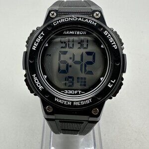 3/$30 Armitron Digital Watch Women Black Round 45/7086 WR 100M New Battery